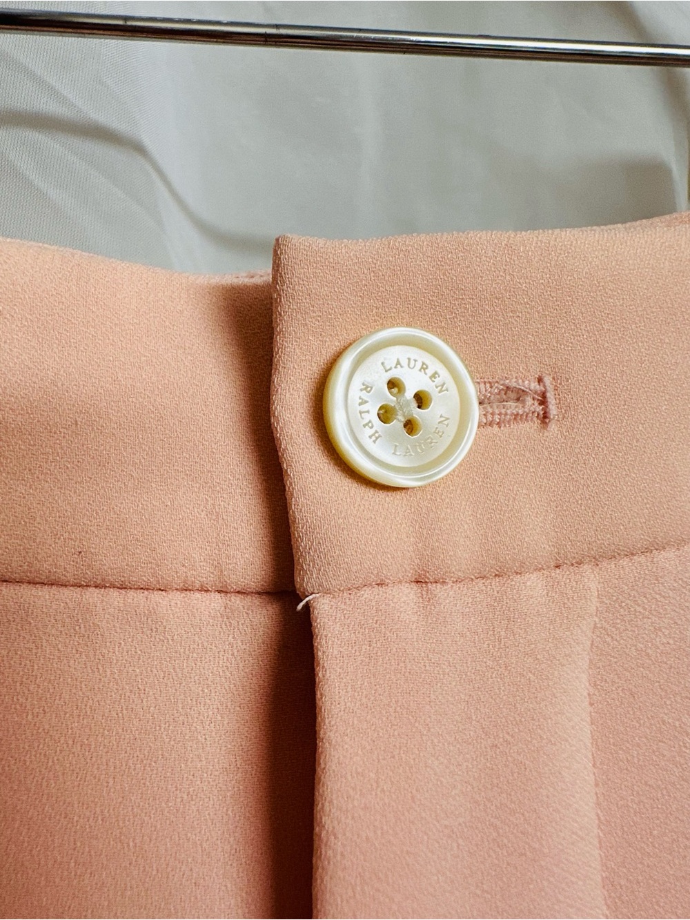 NWT Ralph Lauren Pleated High-Waist Wide-Leg Pants - Blush Pink 12 - Picture 9 of 10